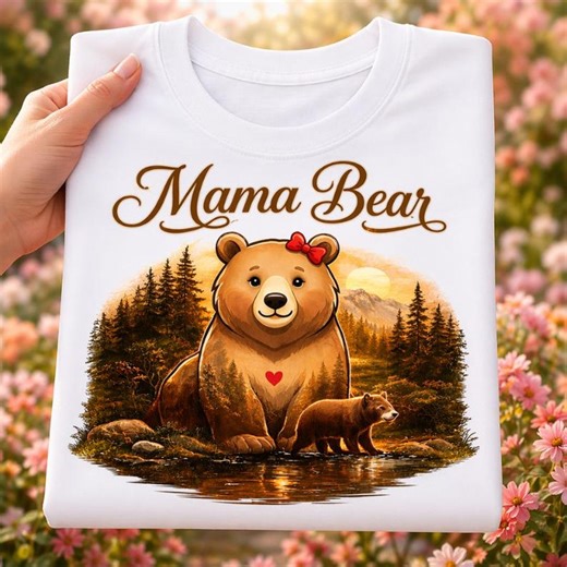 Mama Bear PNG, Mama Bear and Cub PNG, Cute Bear Clipart, Woodland Animal PNG, Mother's Day Png, Sublimation Design, Digital Download - Etsy