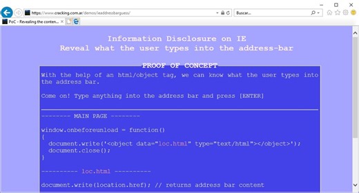 Internet Explorer filtra todo lo que escribes en la barra de direcciones