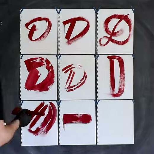 Hand Painting Abstract Letters and Numbers