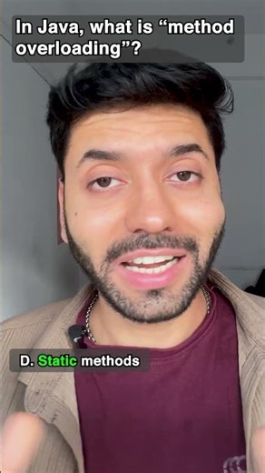 Method Overloading in Java Explained ⚡ OOP Interview Question #shorts #java #interview #programming
