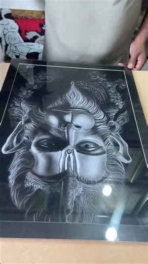 Hanuman JI Charcoal Art work Framing #artist #hanumanji