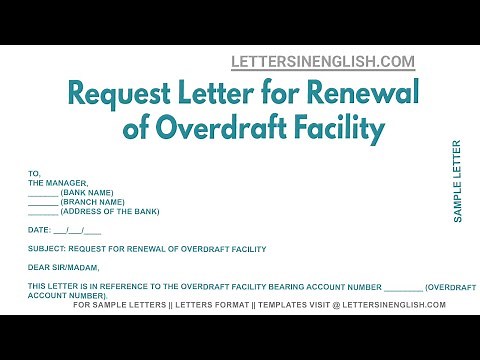 Request Letter For Renewal Of Overdraft Facility - Sample Letter Requesting Renewal of OD Facility