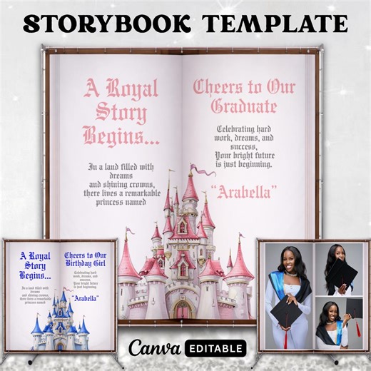Storybook Templates Canva Editable, 3 Storybook Canva Template, Canva Backdrop, Storybook Frame, Princess Storybook Backdrop Canva Storybook - Etsy