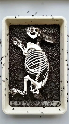 Rabbit Skeleton Reveal Time Lapse The Complex Skull! 🐰🦴 #shorts #science #osteology #oddlysatisfying