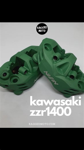 RAGGED MOTO OFFICIAL on Instagram: "Kawasaki ZZR1400 front Nissin calipers refurbed and finished in 'Squatch Green' Cerakote ceramic coating. Have your motorcycle calipers fully refurbished by us. Or we also sell ready refurbished calipers with an option to trade in your old calipers for a discounted price. #kawasakimotorcycle #zzr1400 #kawasakizzr #paintedcalipers #raggedmoto"
