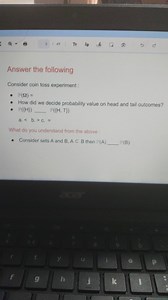 Consider coin toss experiment:P ( \Omega ) = How did we decid... | Filo