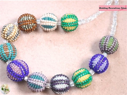 1.7K views · 105 reactions | How to Make Beautiful Beaded Ball Necklace | Wedding Decoration Ideas | Facebook