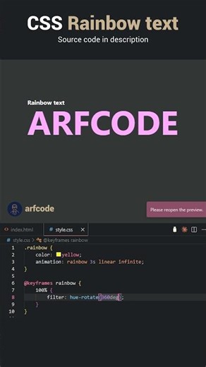 Pure CSS Rainbow text animation 👍 #webdeveloper #webdevelopment #webdesign #purecss #htmlcss