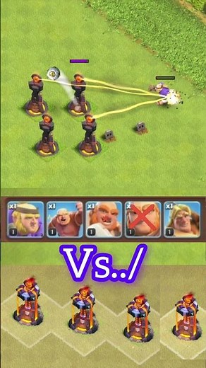 Inferno Towers! ⚔️ VS ⚔️ Giant family .. #Clash of Clans #Short #COC #coc