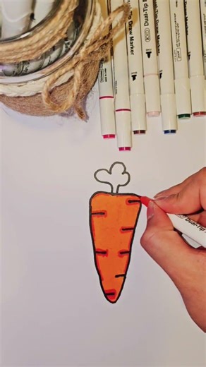 Colouring Carrot 🥕 # ASMR Colouring #drawing #artsupplies# Color Splash Kids