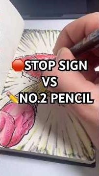 I drew a stop sign fighting a no.2 pencil#fyp #funny #art #drawing #timelapse #vs #viral #humor