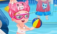 Bébé Hazel : Journée à la piscine - Un jeu de filles gratuit sur GirlsGoGames.fr