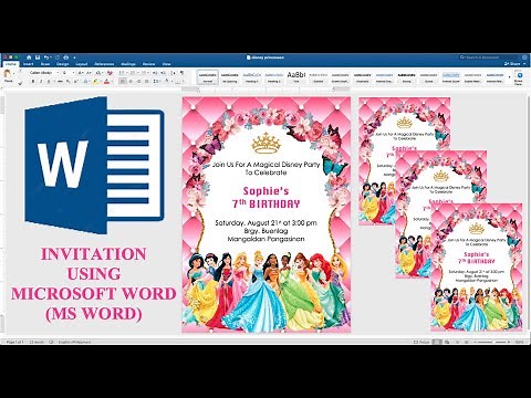 DISNEY PRINCESSES | How to make INVITATION in Microsoft Word (MS Word) | DIY | Cassy Soriano