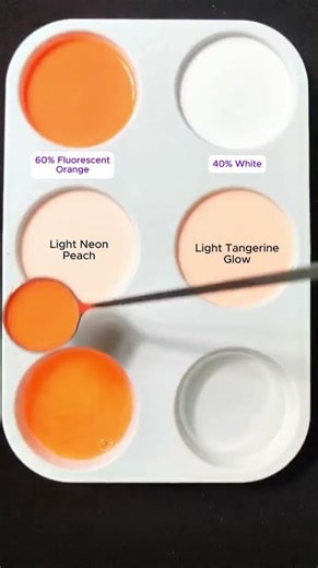 Fluorescent orange + White = ? – Let’s find the most beautiful result#mix #asmr #colors