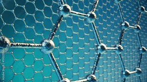 Graphene atom nanostructure loopable animation. Nanotube in form of honeycomb. Concept Nanotechnology and sciences Stock Video