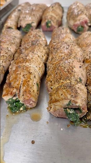 Pork Tenderloin stuffed with Spinach! #food #chef #cheflife #chefintern #usa