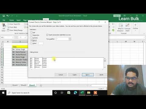 Quickly Split cells in Excel Text To Column in Excel in Hindi Excel Tips & Tricks