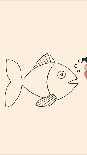 Draw a fish today ready? #howtodraw #easydrawing #kidsdrawing #easydrawingforkids #drawfish #drawfishforkids