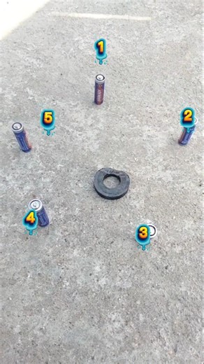 five battery 🔋 and magnet 🧲 round spin experiment || new magnet experiment || amazing magnet