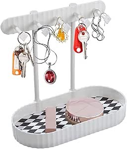 OULIGET Tabletop Key Holder Stand Key Rack,Stand Jewelry Display Necklace Ring Earring Holder Rack,Jewelry Organizer Tray Home Decor for Home Entryway