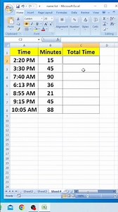 How to calculate total time in MS Excel?