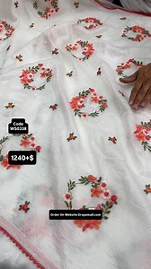 Search code on website for order - WS0338 Price - 1240 ship Elegant paper crush saree with beautiful neclave design embroidory all over saree with beautiful lace Teamed with contrast printed blouse Weight-440 grams NO COD For Any Order Book Directly On Website No Returns | Drapemall