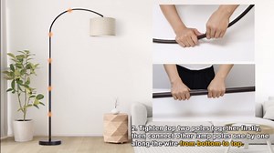 Dimmable Arc Floor Lamps for Living Room, Mid Century Floor Lamp, Antique Bronze Standing Lamp with Adjustable Hanging Shade, Tall Pole Lamp Reading Light for Bedroom, Over Couch, 9W LED Bulb Included