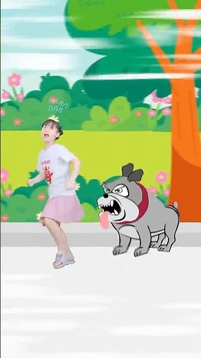 Kids learning English: How Mimi handles encountering a strange dog?! 😳 | What Should I Do? #short...