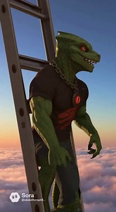 AI SDUBSTHEREPTILLIAN ALIEN RAPPING IN THE SKY ON A LADDER TO THE UNIVERSE | Shawn Wagner | Facebook