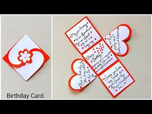 Birthday greeting card making easy || Handmade birthday greeting card for Best Friend/ Mom