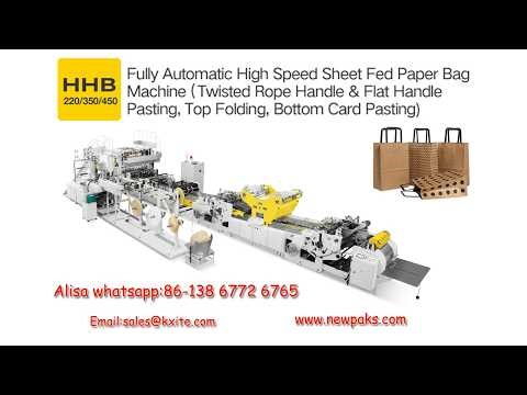 High Speed sheet feeding Paper Shopping Bag making Machine