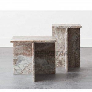[Hot Item] Marble Furniture Natural Side Table Home Living Room Marble Grey Side Table