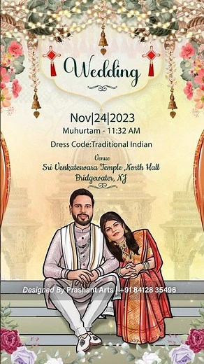 South Indian Wedding Invitation Video | Animated Invitation