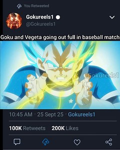 Goku and Vegeta going all out in baseball match | Gokureels1
