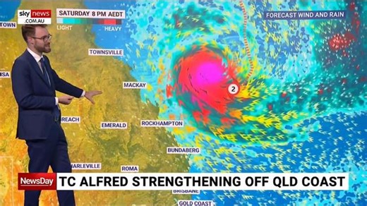 Analysis: Tropical Cyclone Alfred strengthening off Queensland’s coast
