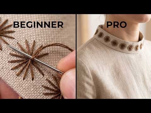 Simple Hand Embroidery Border Design | Beginners to Pro