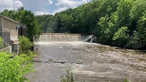 Water roils loudly over the North Pownal dam on the Hoosic River following a night of heavy rainfall. | Bennington Banner