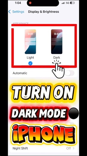 ⚫️ How to Turn On Dark Mode on iPhone | iPhone Dark Mode #iphone #darkmode #short #howto