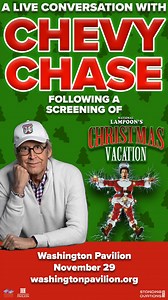 1 week away!  Sioux Falls, get ready for a LIVE Conversation with Chevy Chase following a screening of the classic National Lampoon’s Christmas Vacation! ✨  Saturday, November 29th  Washington Pavilion  Buy tickets: https://pe.fanlink.tv/Chevy | Pepper Entertainment | Facebook