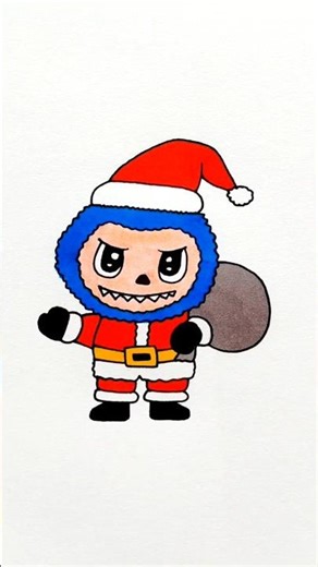 🎄Labubu as SANTA CLAUS! 🎅 Easy Christmas Drawing Tutorial for Kids