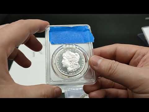1880-S Morgan Silver Dollar comparing raw vs graded MS63 DMPL and MS64PL