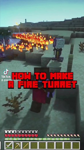 Your base is now safe 😈 #minecraft #commands #tutorial #java #fireturret #turret