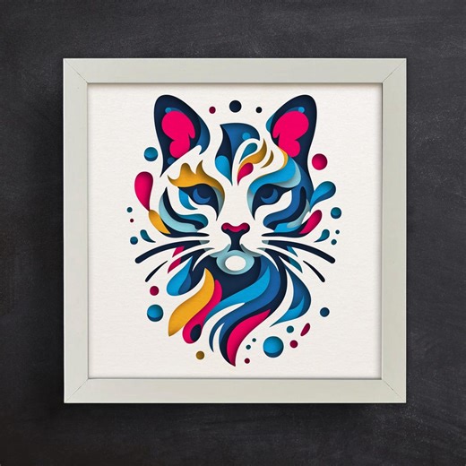 3d Cute Cat, Shadow Box Templates, SVG for Cardstock / 3D Cat Shadow Box / 3d Boho Svg / Pet Memorial Box/ for Cricut/ for Silhouette - Etsy