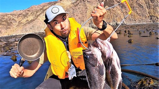 Cooking fresh fish on the kayak? Catch and cook in the kelp