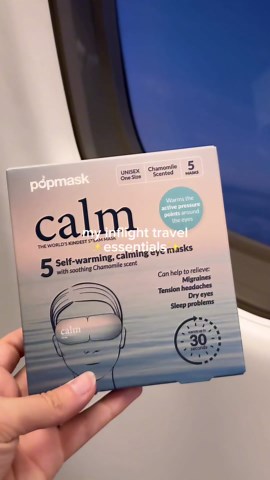 POPBAND Popmask Calm Self-Heating Eye Masks, Slightly Chamomile Scented, Natural Steam Heat Relief for Migraines, Headaches, Allergies and Dry Eyes, 5 Individually Packaged Eye Masks