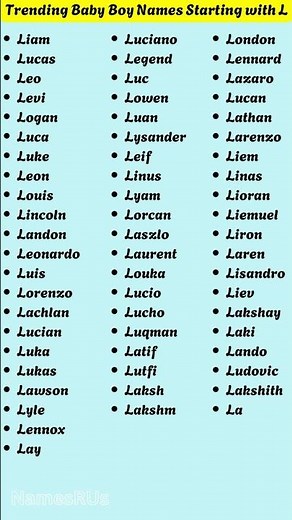 Trending Baby Boy Names Starting With L 👦 🌎 #shorts #shortvideo #boynames #trending #viralshorts