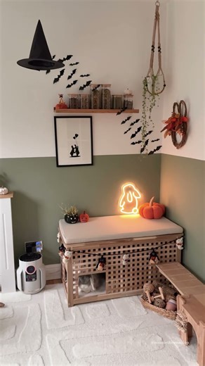 The bunny room is all ready for Halloween 🐰🎃 | Spooky Season | Halloween Decor | Indoor Rabbits