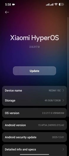 redmi 15c 4G hyper os 3.0 update based on android 16|#shorts #viral #redmi #update #trending