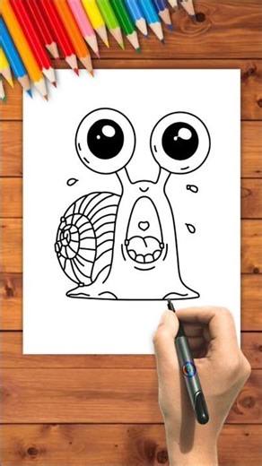 How to Draw a Cute snail | Easy Drawing Tutorial for Kids