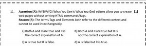 Assertion (A): WYSIWYG (What You See is What You Get) editors a... | Filo